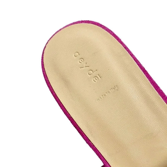 NEW Aeyde Mattea Hot Pink Suede Slides size 37 US 7 - Picture 4 of 9